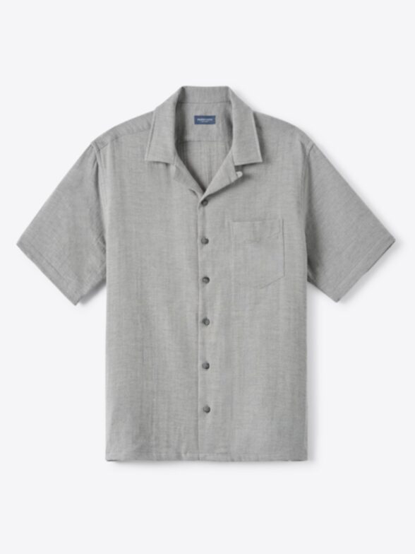 Thumb Photo of Italian Grey Melange Gauze Camp Shirt