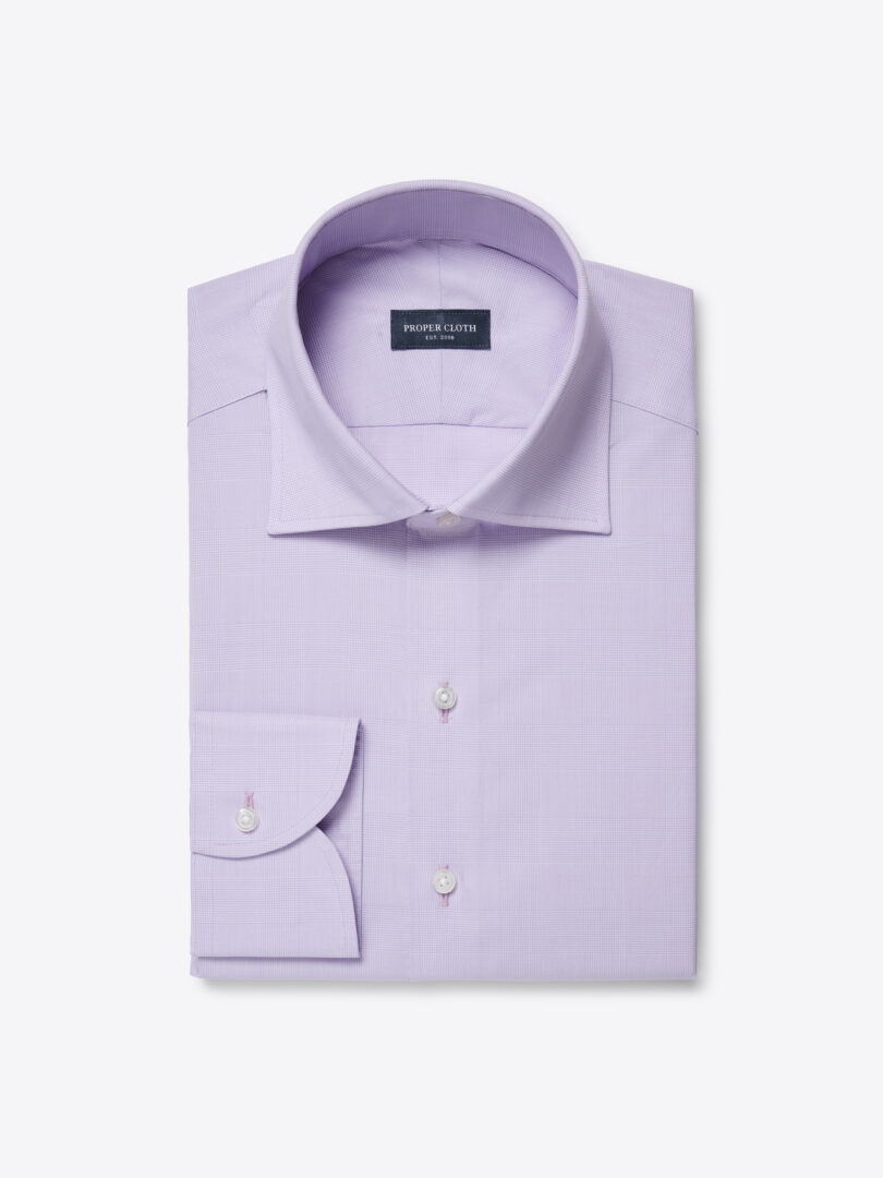 Men’s Thomas Mason Lavender Large Glen Plaid Broadcloth Thumb