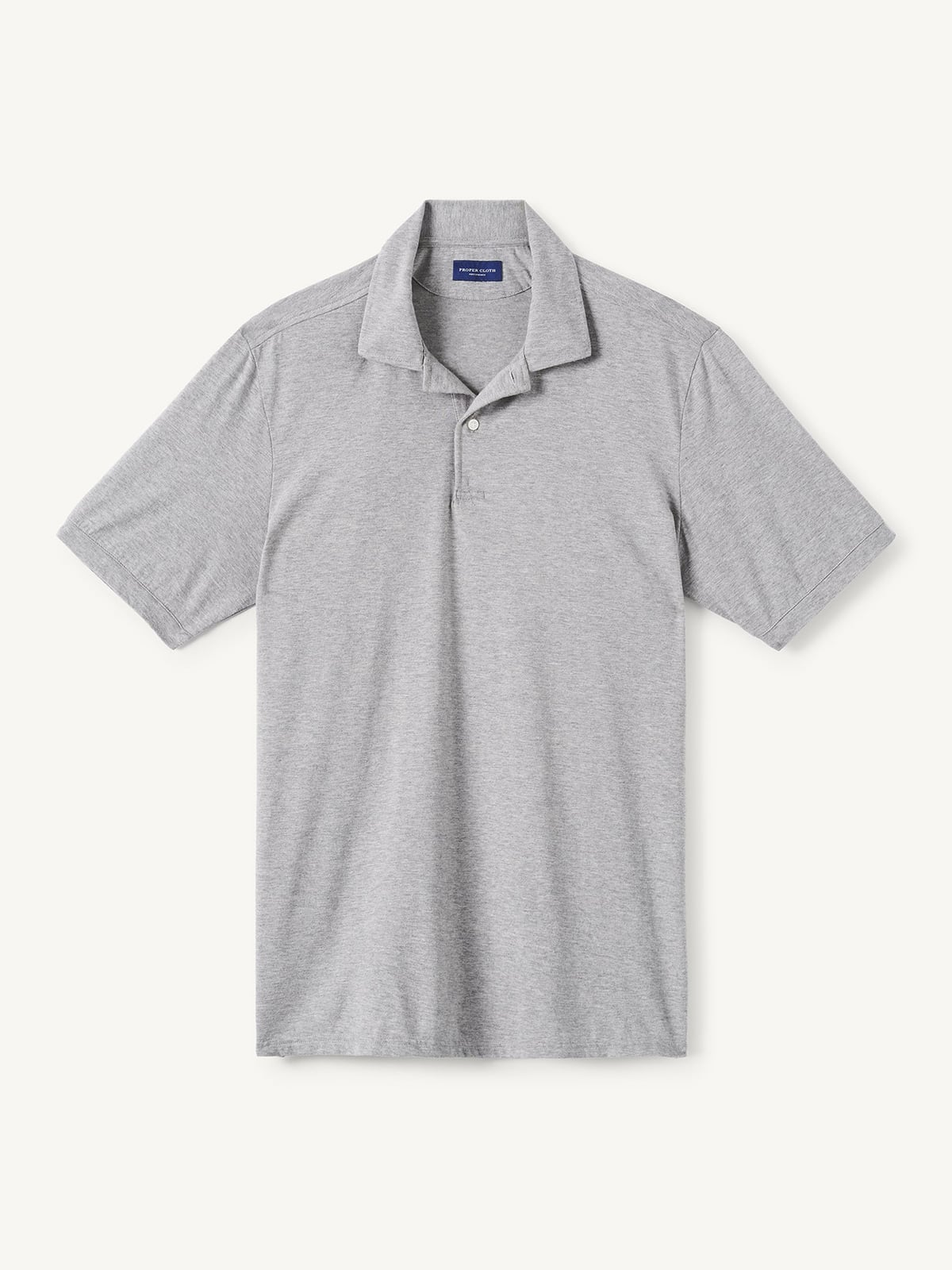 トップス N.japan Drumohr grey knit polo The Japanese Jersey Knit Polo in Grey Melange