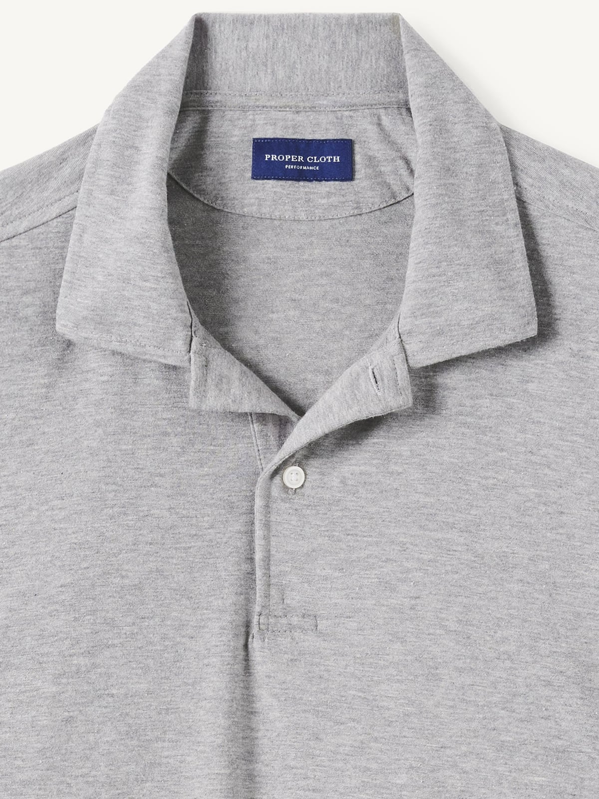 The Japanese Jersey Knit Polo in Grey Melange