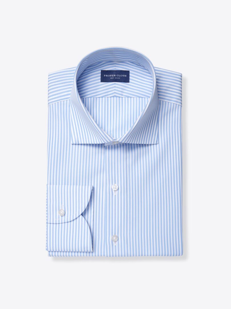 Stanton 120s Light Blue Bengal Stripe Shirts by Proper Cloth