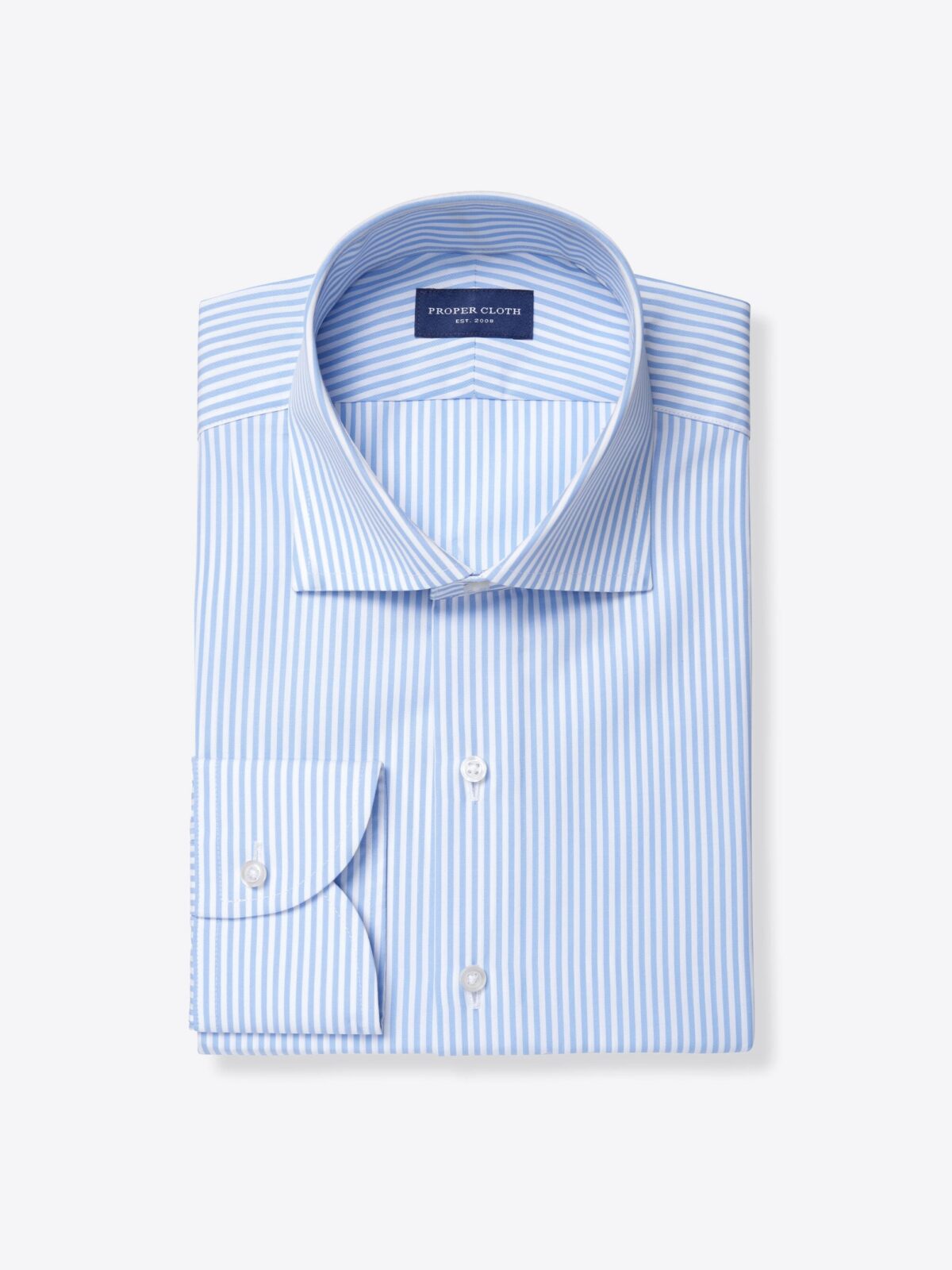 Stanton 120s Light Blue Bengal Stripe Broadcloth Shirt