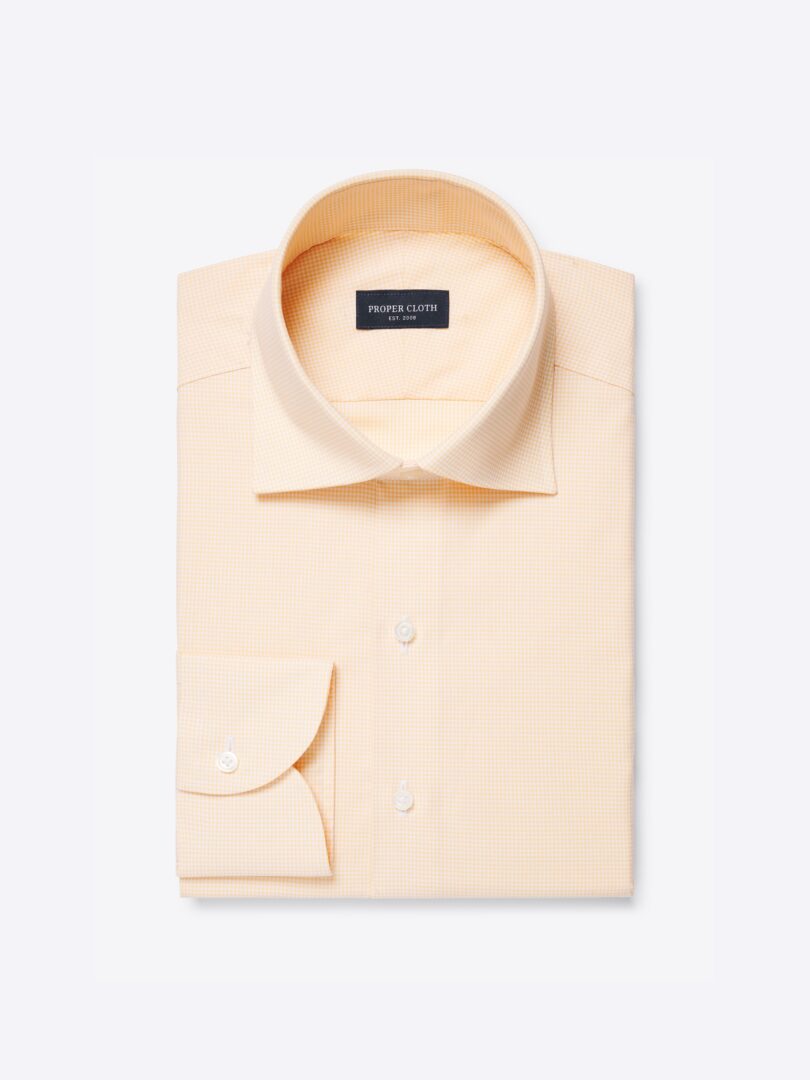 Men’s Thomas Mason Wrinkle-Resistant Marigold Mini Gingham Twill Thumb