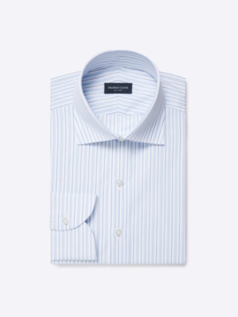 Shop Stanton 120s Blue Multi Stripe Broadcloth