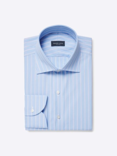 Shop Stanton 120s Blue Fancy Stripe Broadcloth