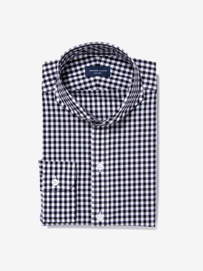 Black Medium Gingham Tailor Made Shirt 