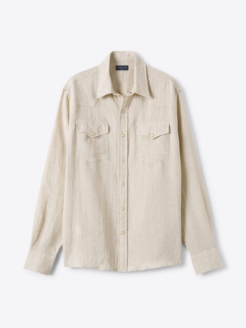 Suggested Item: Baird McNutt Natural Beige Irish Linen Western Shirt