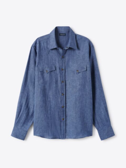Suggested Item: Baird McNutt Slate Blue Irish Linen Western Shirt