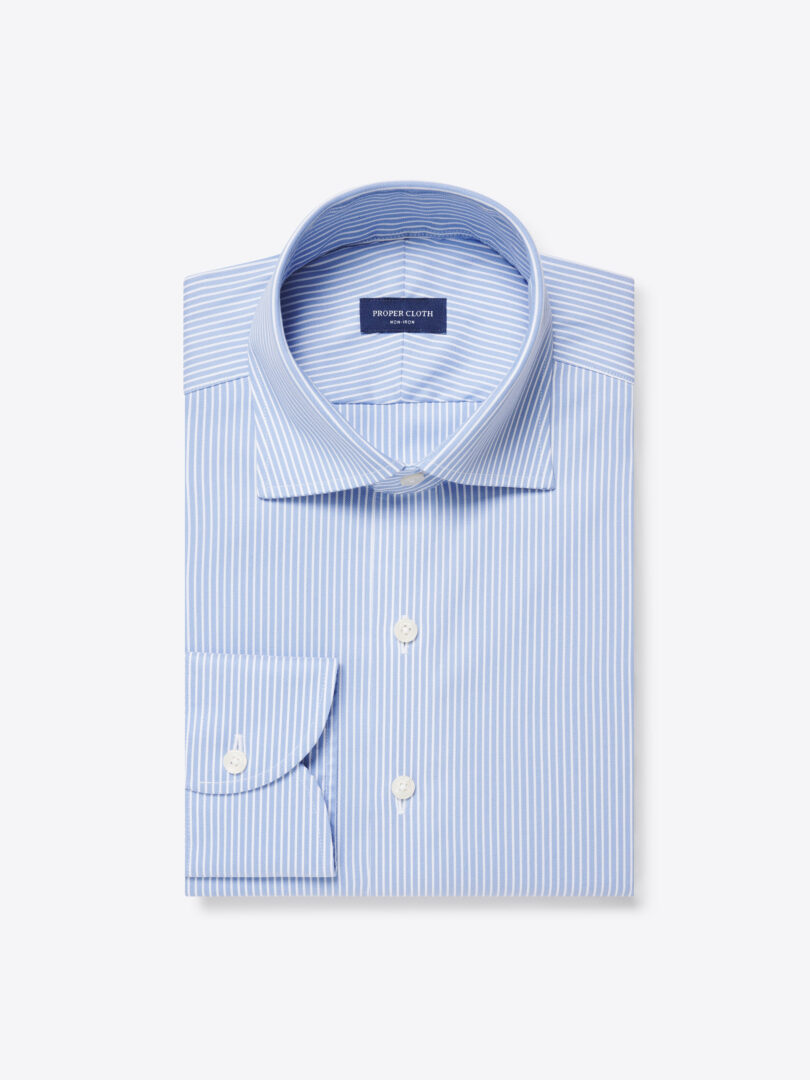 Men’s Coolmax Non-Iron Dark Blue Stripe Thumb