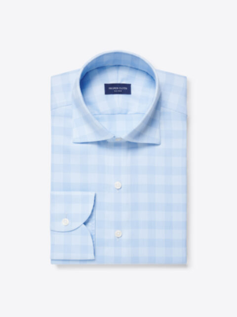 Shop Non-Iron Stretch Coolmax Blue End on End Check