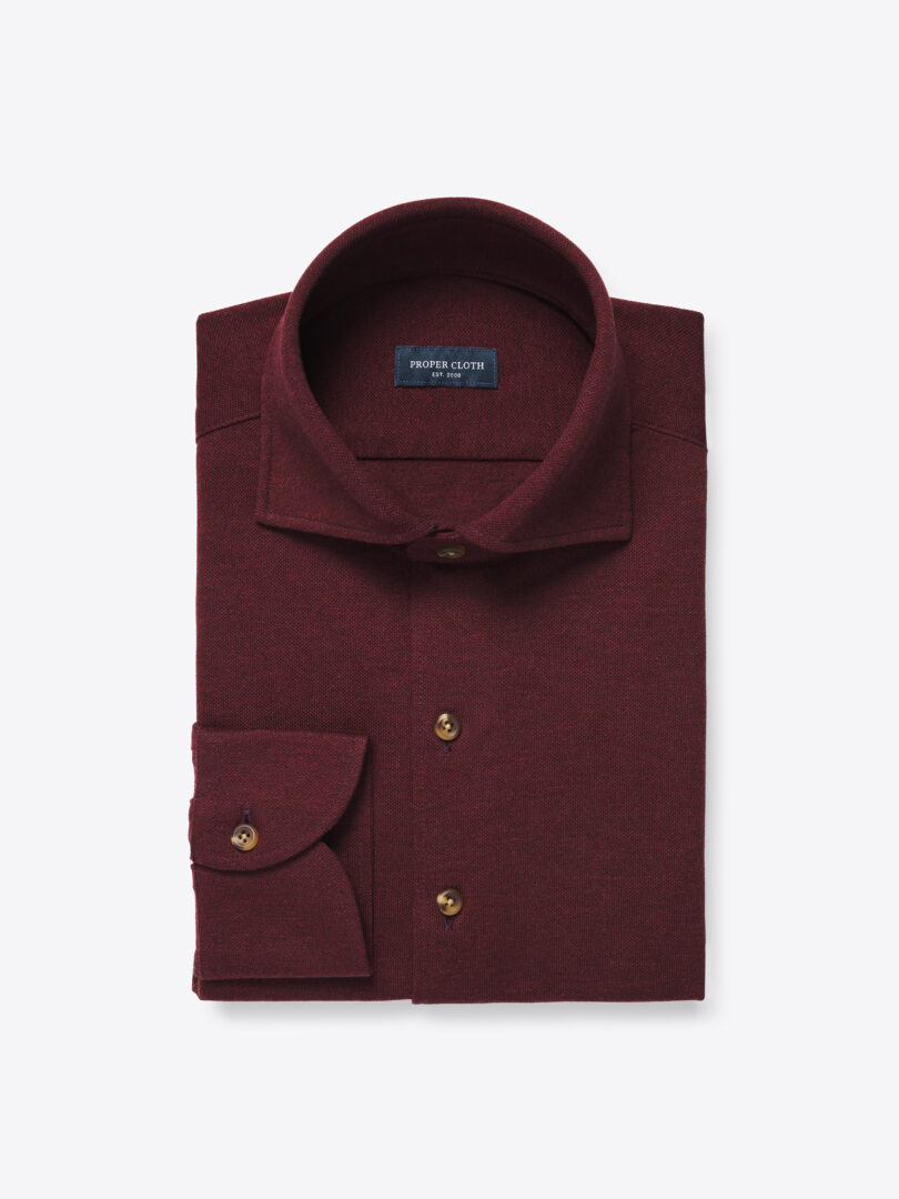 The Cutaway Collar Italian Knit Shirt Product