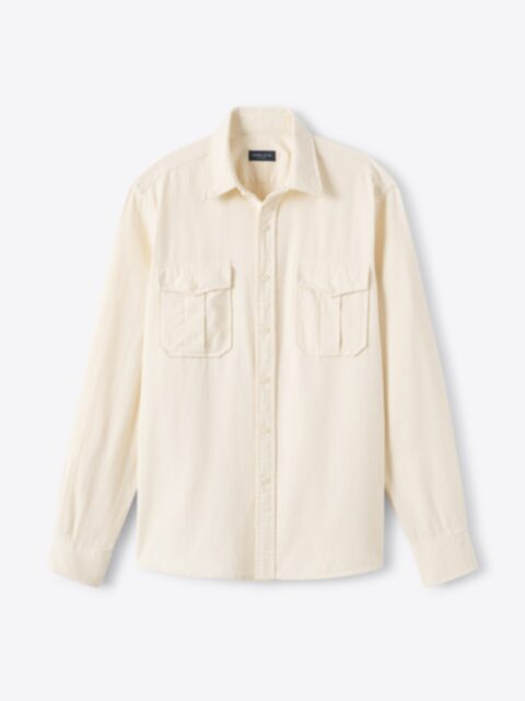 Shop Japanese Cream Cotton Selvedge Twill