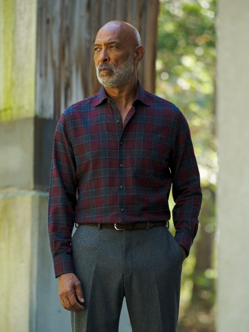 Canclini Burgundy and Grey Plaid Beacon Flannel Thumb Detail