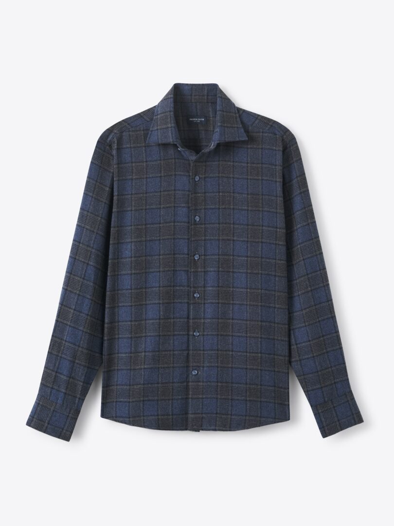 Men’s Canclini Navy and Grey Plaid Beacon Flannel Thumb
