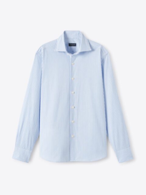 Light Blue Gingham Linen Dress Shirt Shirt by Proper Cloth