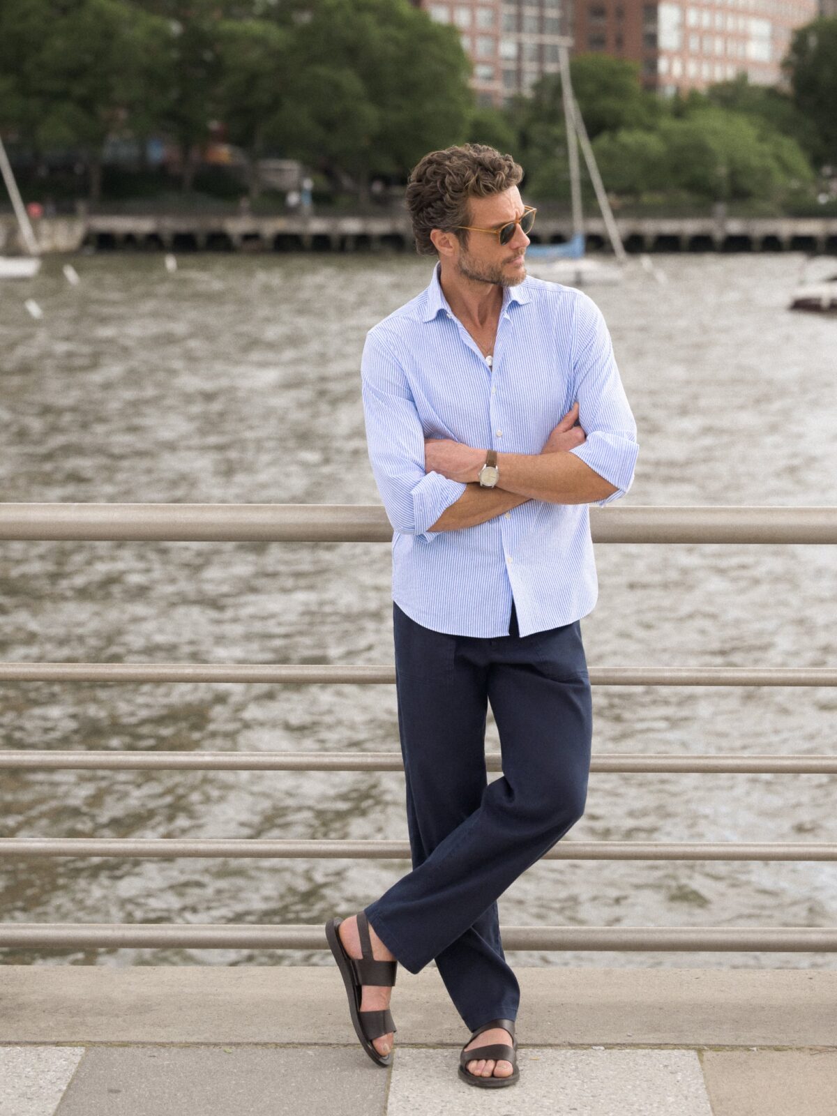 seersucker dress shirt The in Blue Stripe Its easy to care for too—just wash Brooks Brothers Men's Washed Cotton