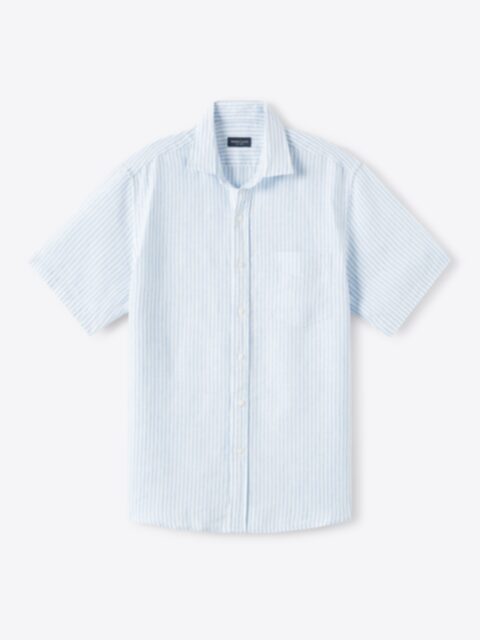 Shop Light Blue Stripe Washed Linen
