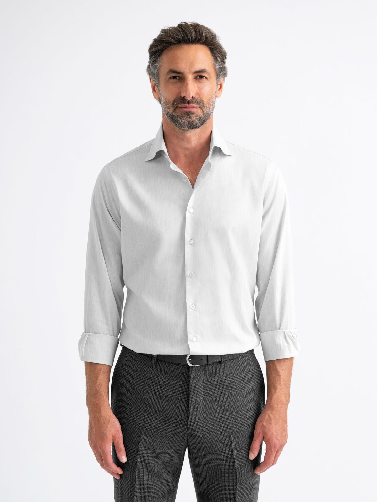 The Albini Performance Dress Shirt in Light Grey