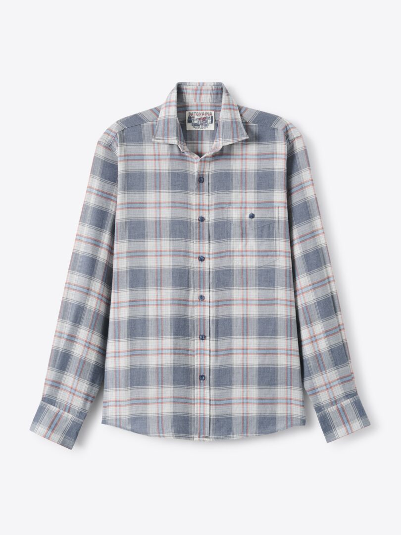 Men’s Satoyama Light Grey Slate and Sky Plaid Thumb