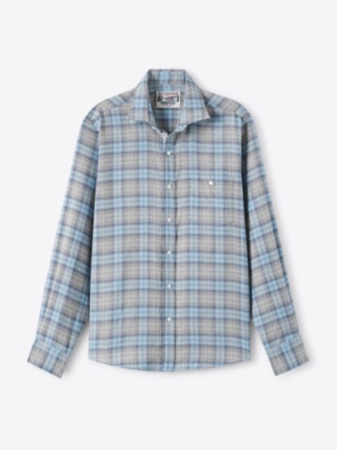 Shop Satoyama Light Grey and Sky Plaid