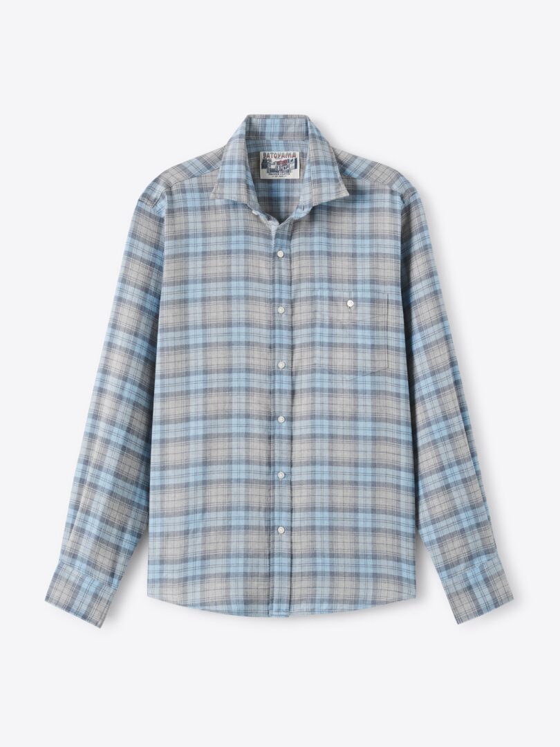 Satoyama Light Grey and Sky Plaid