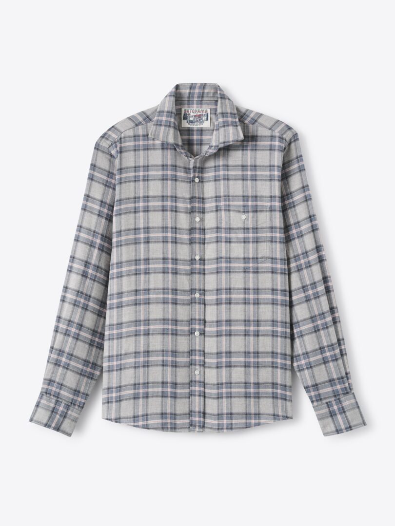 Satoyama Grey Slate and Rose Plaid