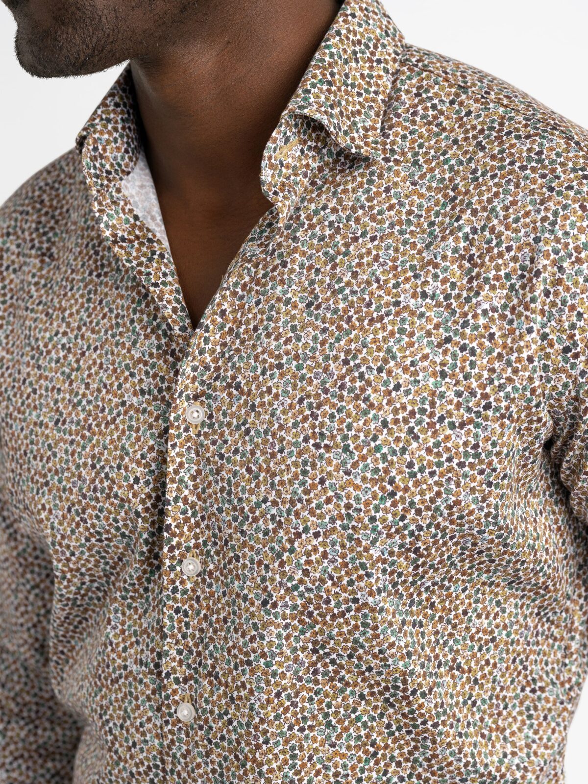 The Franklin Printed Stretch Dress Shirt in Multicolor Micro Floral