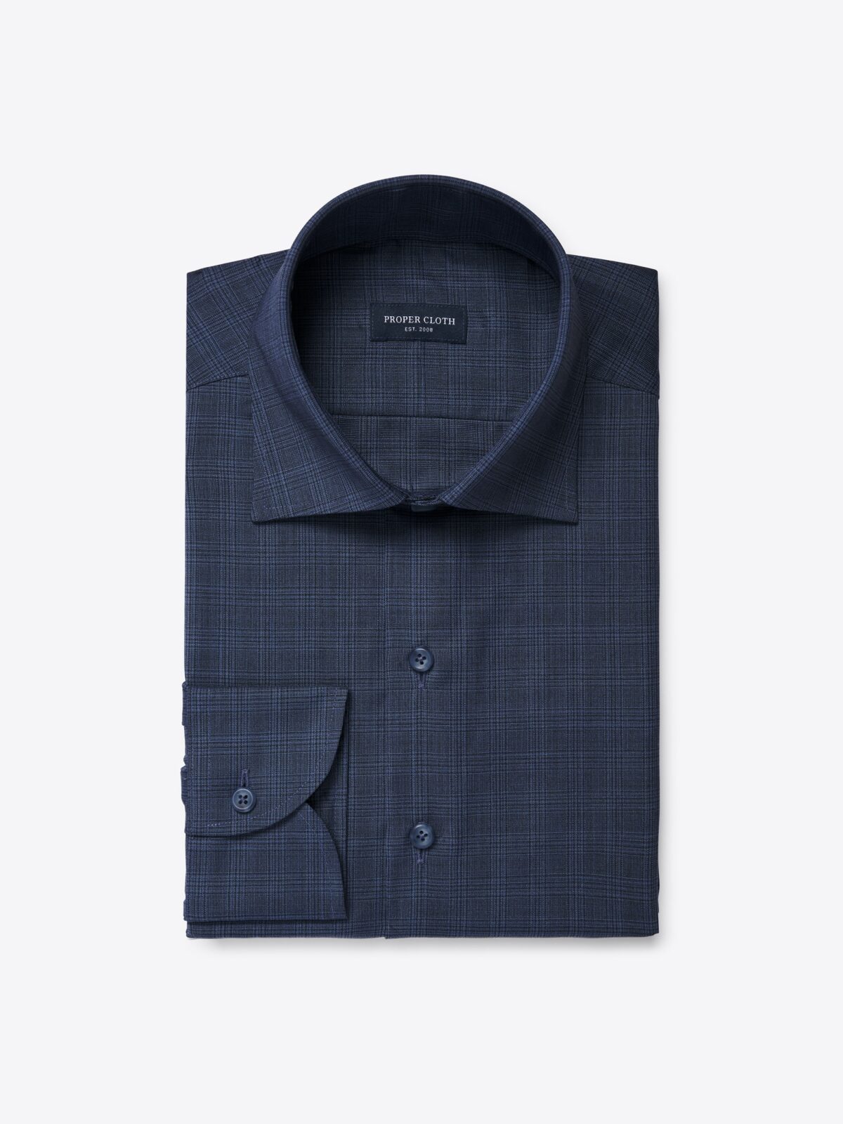 The Reda Merino Wool Shirt in Slate Small Plaid