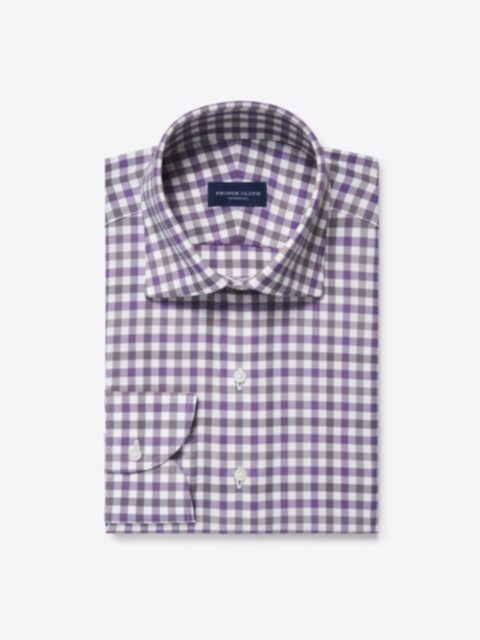 Shop Purple and Grey Large Gingham Performance Blend
