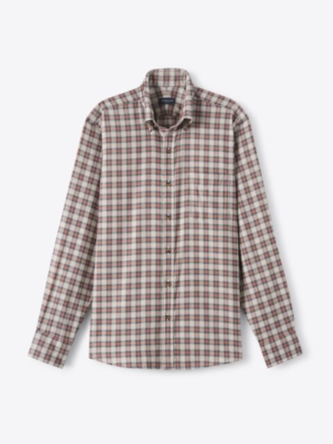 The Jackson Shirt in Brick and Navy