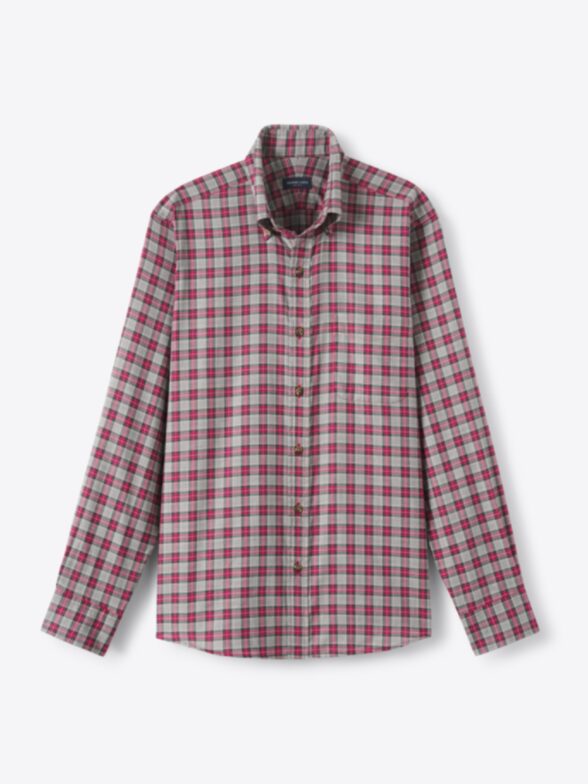 Thumb Photo of Portuguese Grey Red and Green Plaid Sport Shirt