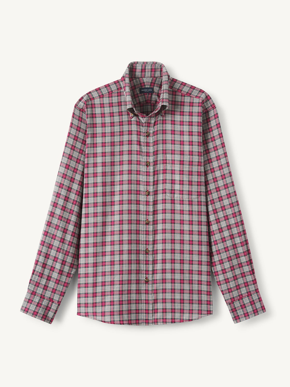 Portuguese Grey Red and Green Plaid Sport Shirt Shirt