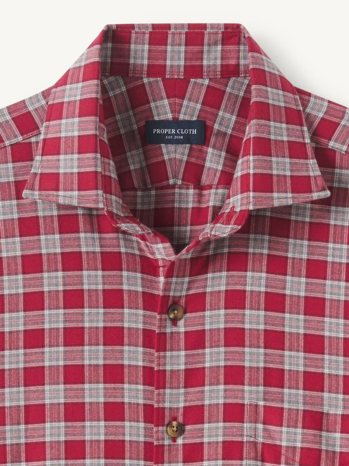 Proper Cloth Men's Kent Burgundy and Grey Melange Lightweight Flannel Custom Dress Shirt - Red, Size: 23, Big, Tall, 100% Cotton Proper Cloth Men's Kent Burgundy and Grey Melange Lightweight Flannel Custom Dress Shirt - Red, Size: 23, Big, Tall, 100% Cotton