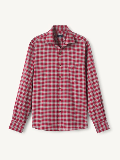 The Jackson Shirt in Brick and Navy