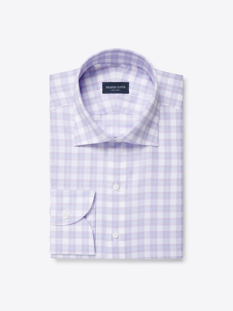 Men’s Sutton 120s Lavender and Blue Check Thumb