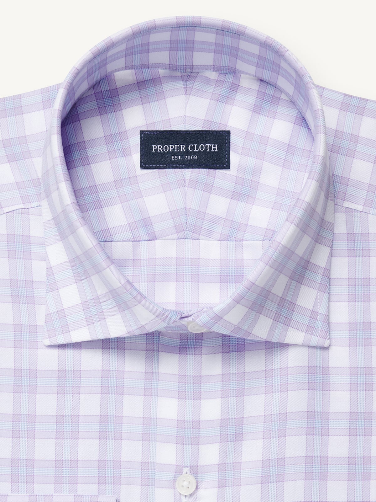 lavender checkered dress shirt Proper Cloth Men's Sutton 120s Lavender and Blue Check Custom Dress Shirt