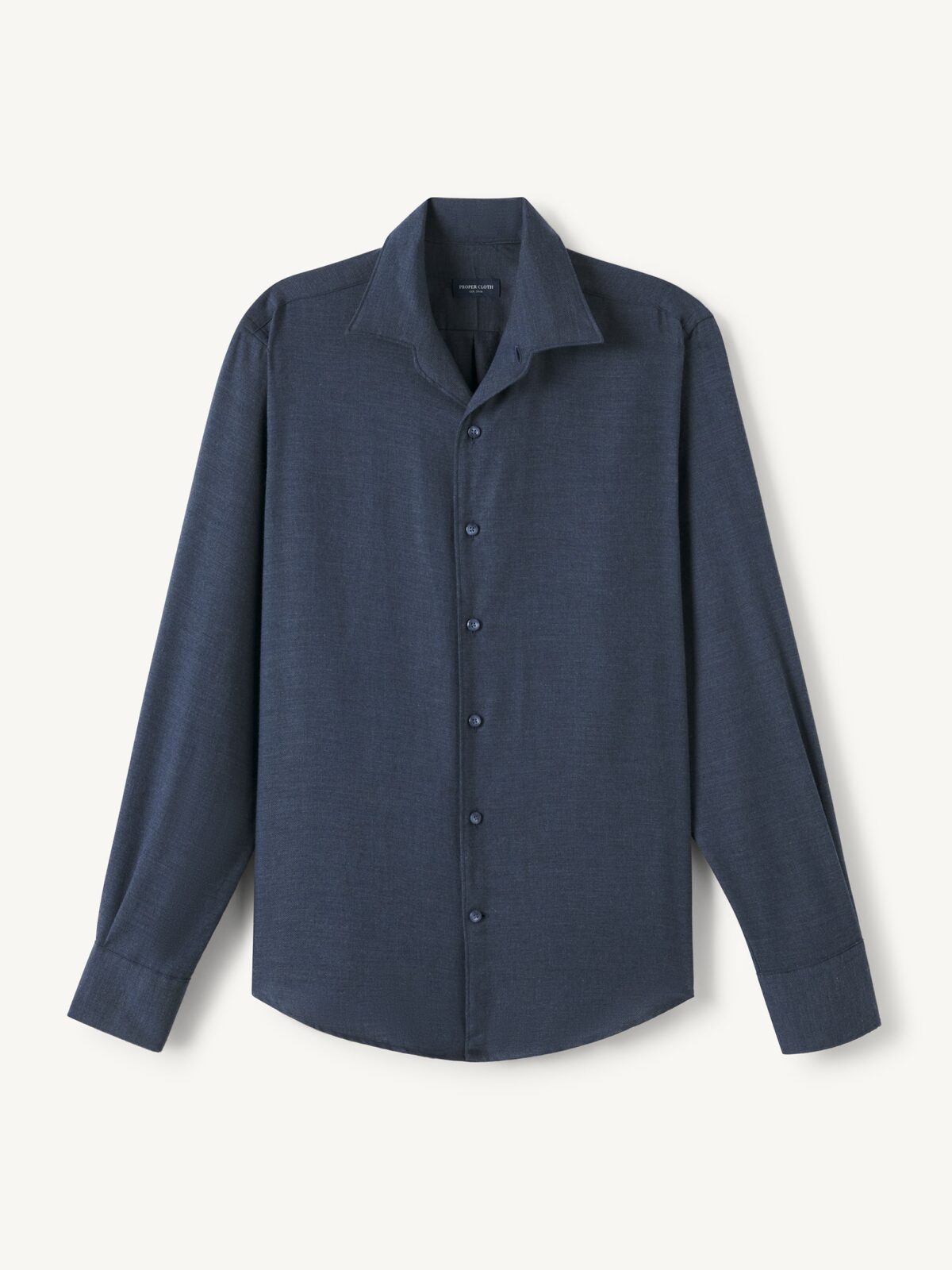 The Riviera Cotton and Cashmere Shirt in Navy
