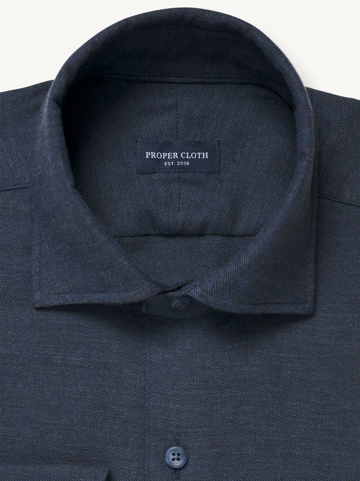 The Thomas Mason Cotton and Cashmere Dress Shirt in Navy