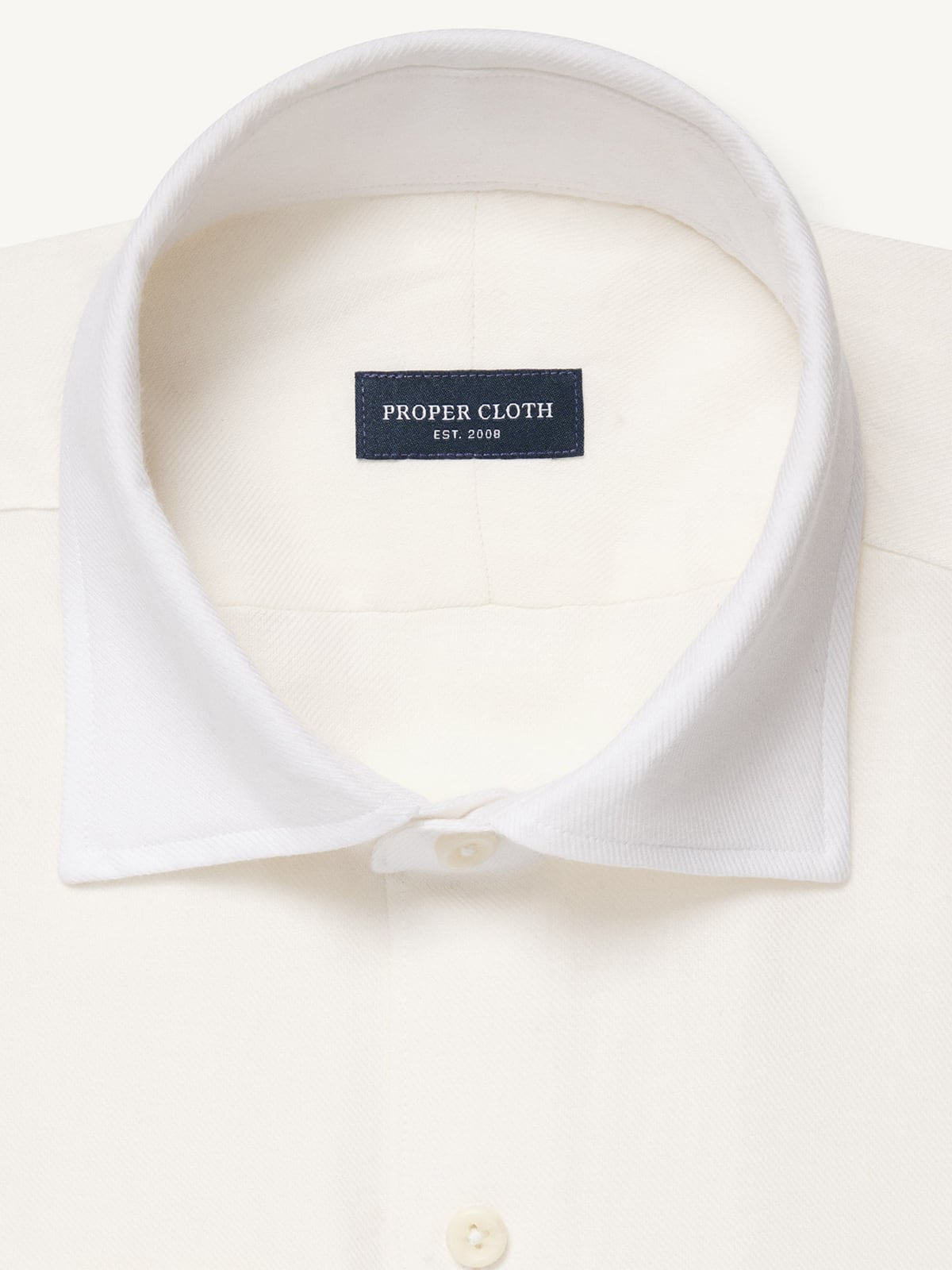 The Thomas Mason Cotton and Cashmere Dress Shirt in Ivory