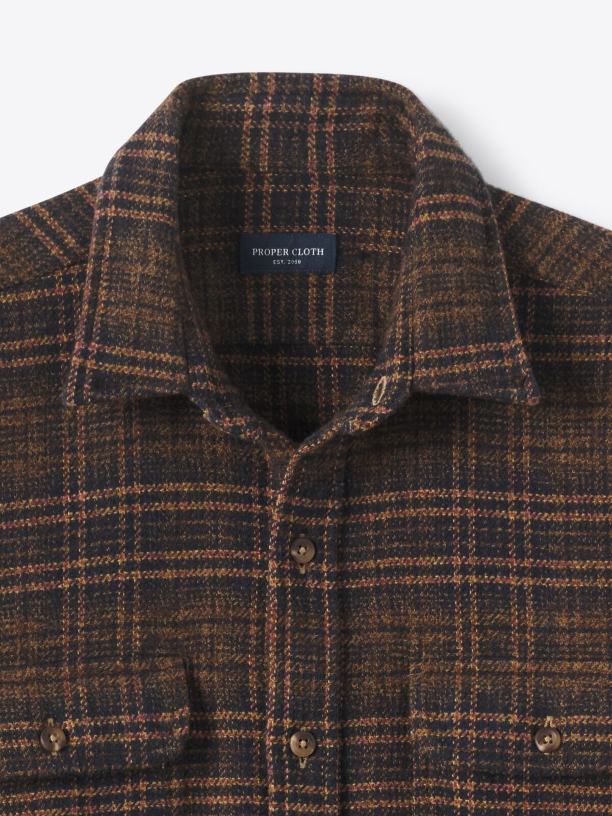 The Low Twist Shirt in Dark Hickory Ombre Plaid
