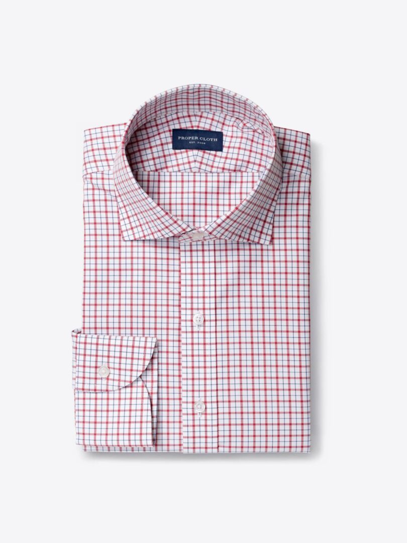 Greenwich Red and Navy Tattersall 