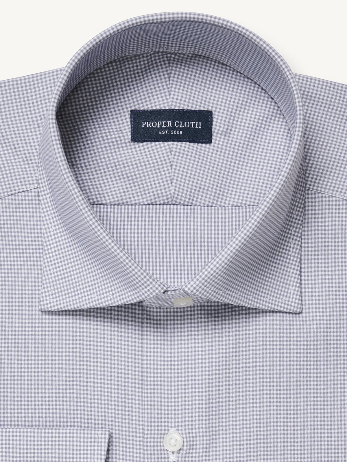 The Thomas Mason Wrinkle-Resistant Dress Shirt in Grey Mini Gingham