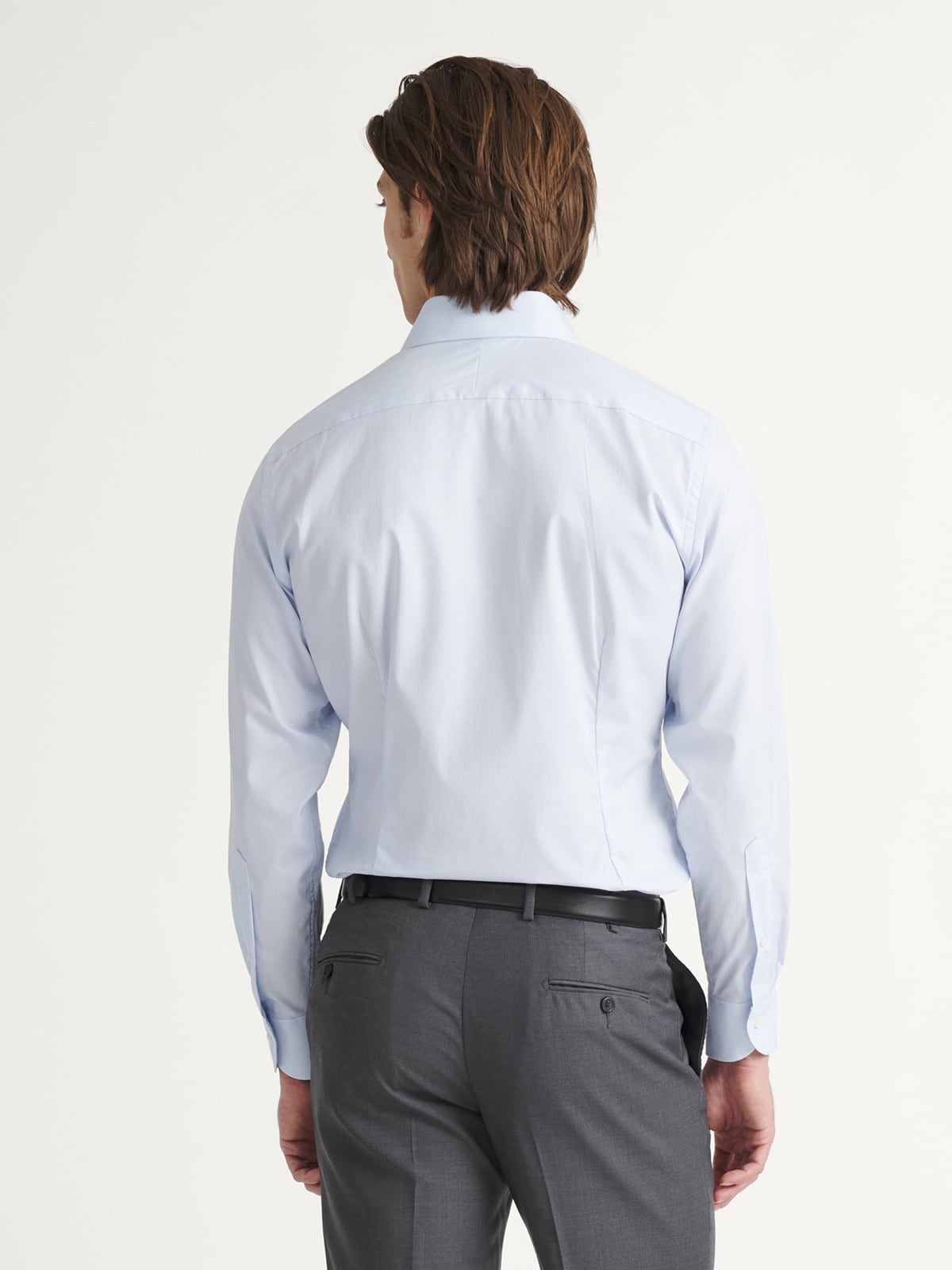 HIDEBOY　THOMAS MASON for GP The Thomas Mason Fine Twill Shirt in Light Blue Micro Stripe