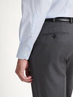 The Thomas Mason Fine Twill Shirt in Light Blue Micro Stripe