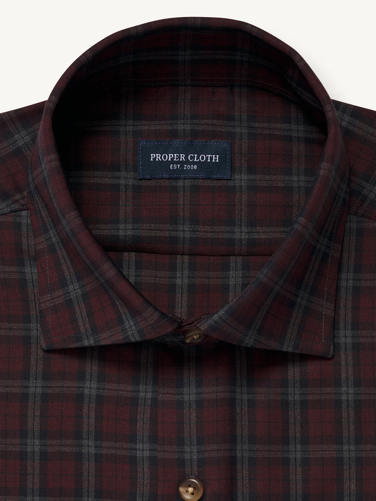 burgundy checkered dress shirt Slim-Fit Burgundy Plaid Shirt - Wessi – Wessi