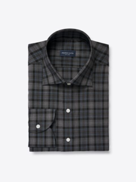 The Thomas Mason Luxury Broadcloth Shirt in Black