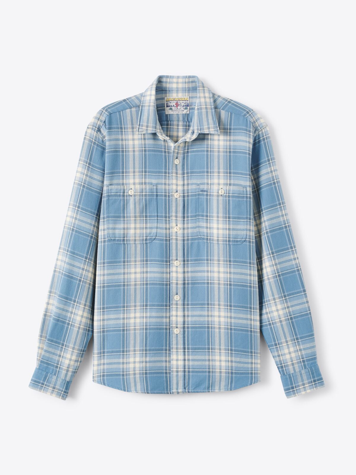 The Jackson Shirt in Light Blue Large Plaid