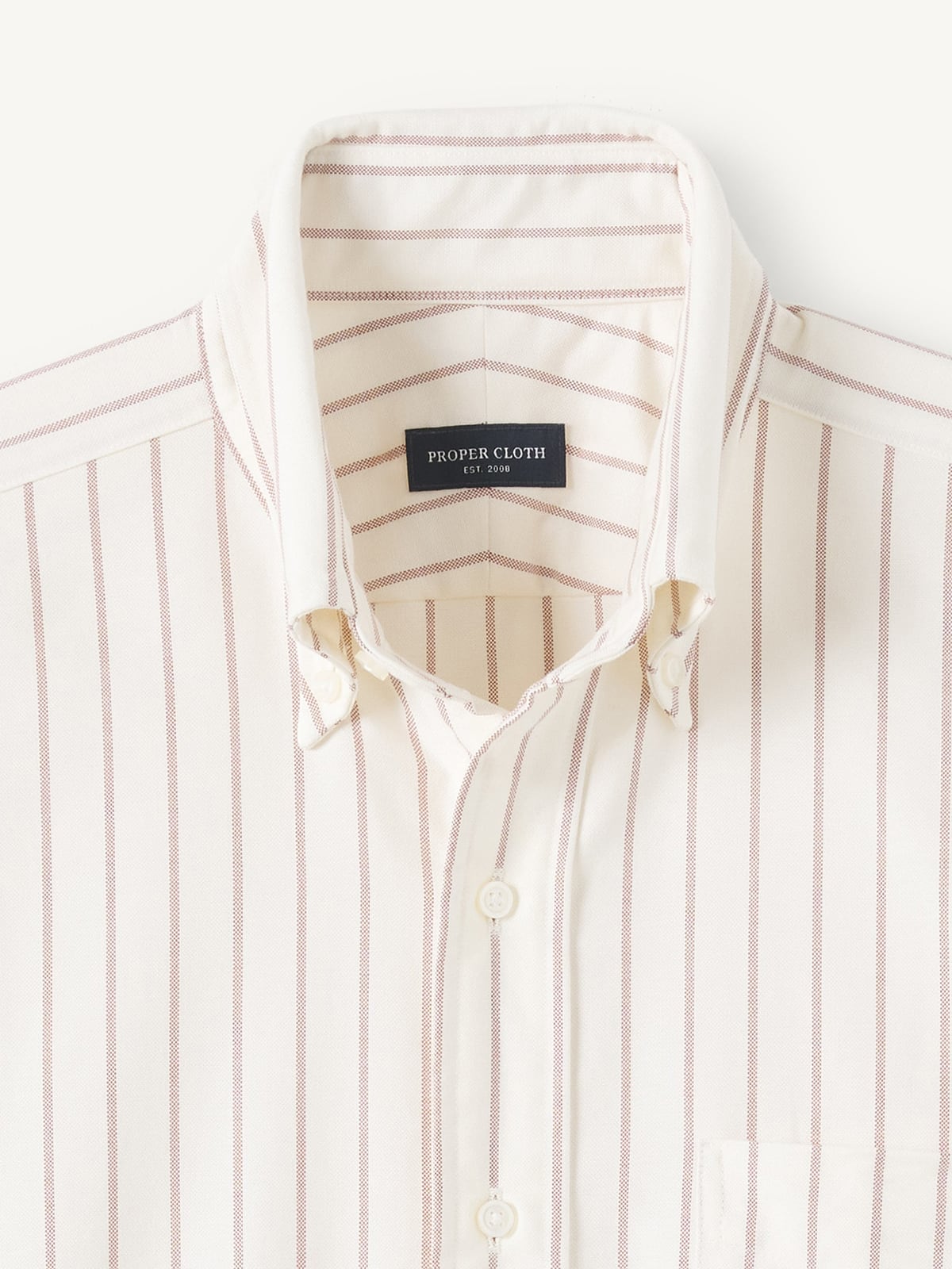 mens white dress shirt with red stripes Non-Iron Cotton Stripe Dress Shirt With Contrast Trim