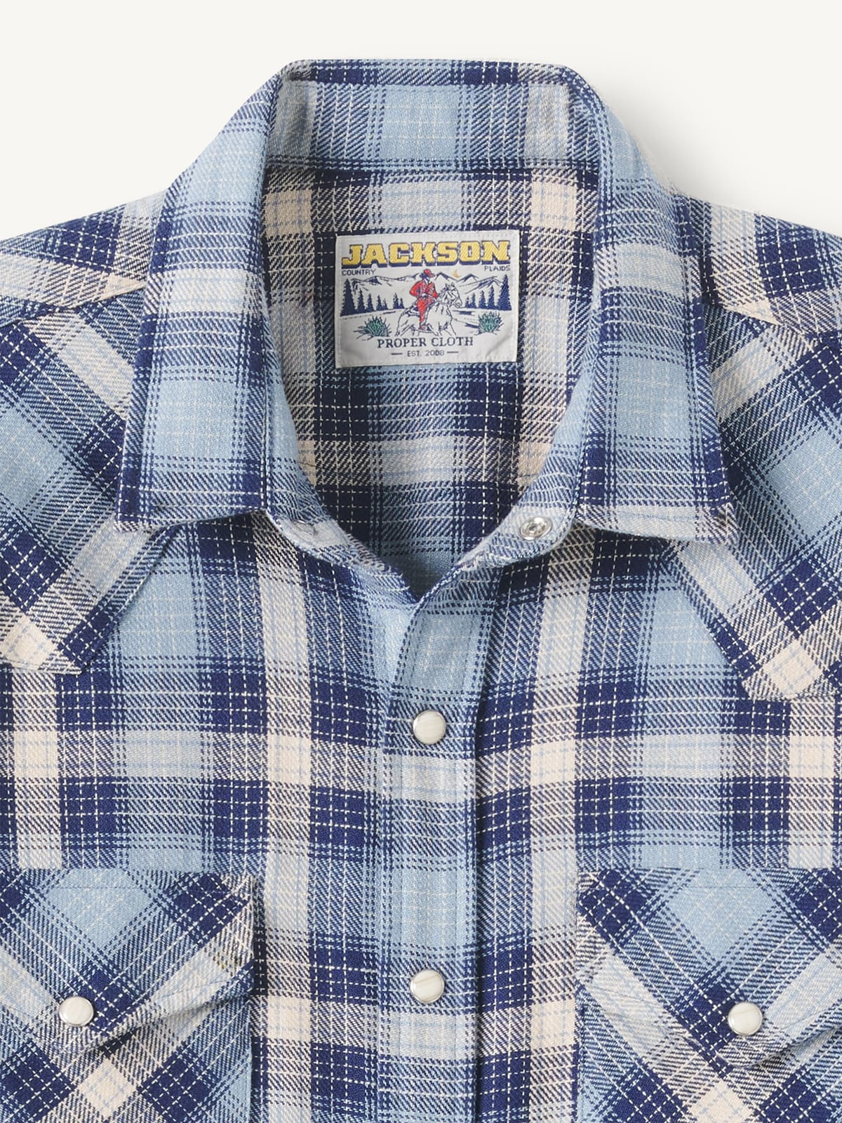 The Jackson Western Shirt in Blue Ombre