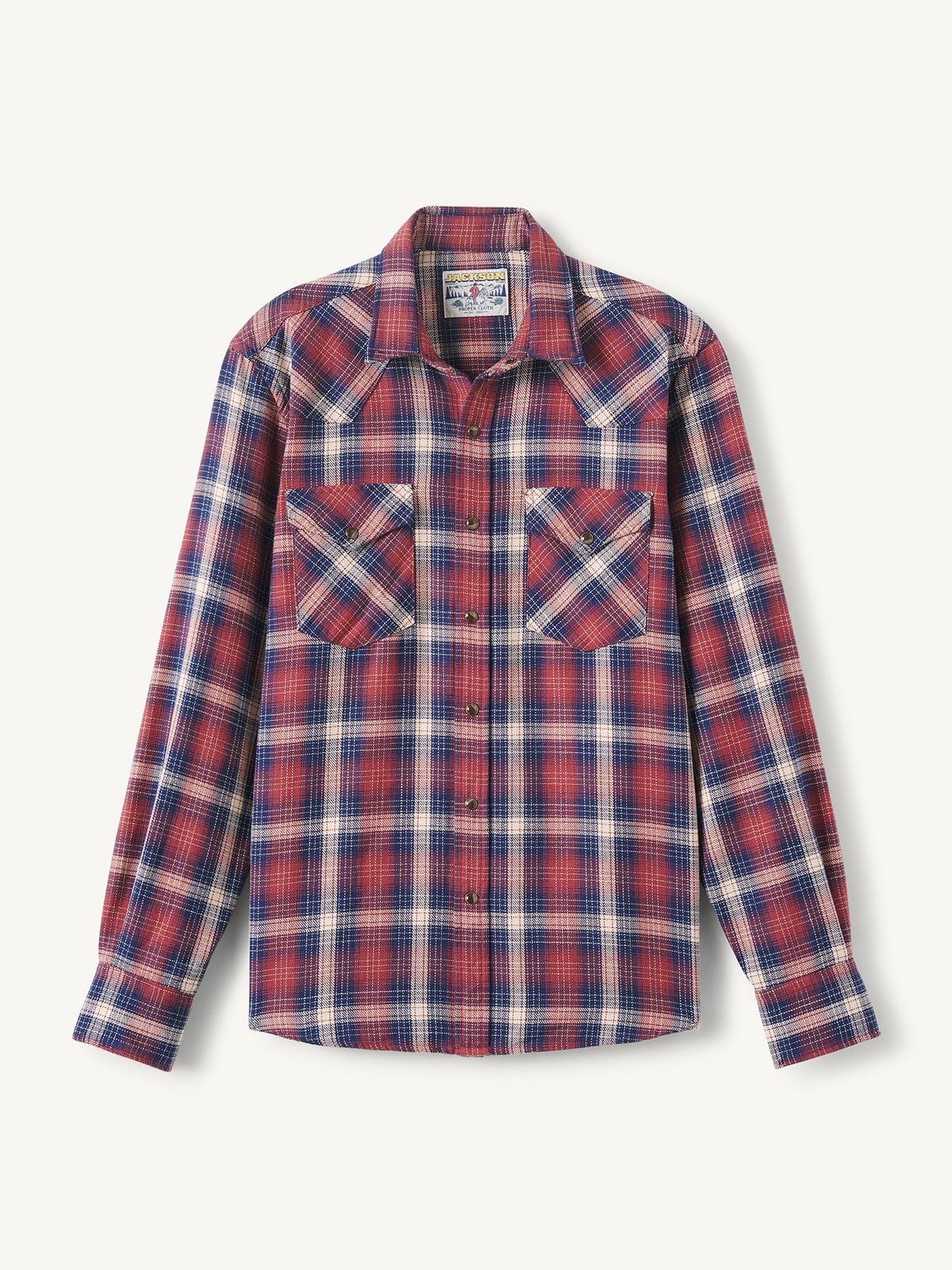 The Jackson Western Shirt in Navy and Red Ombre